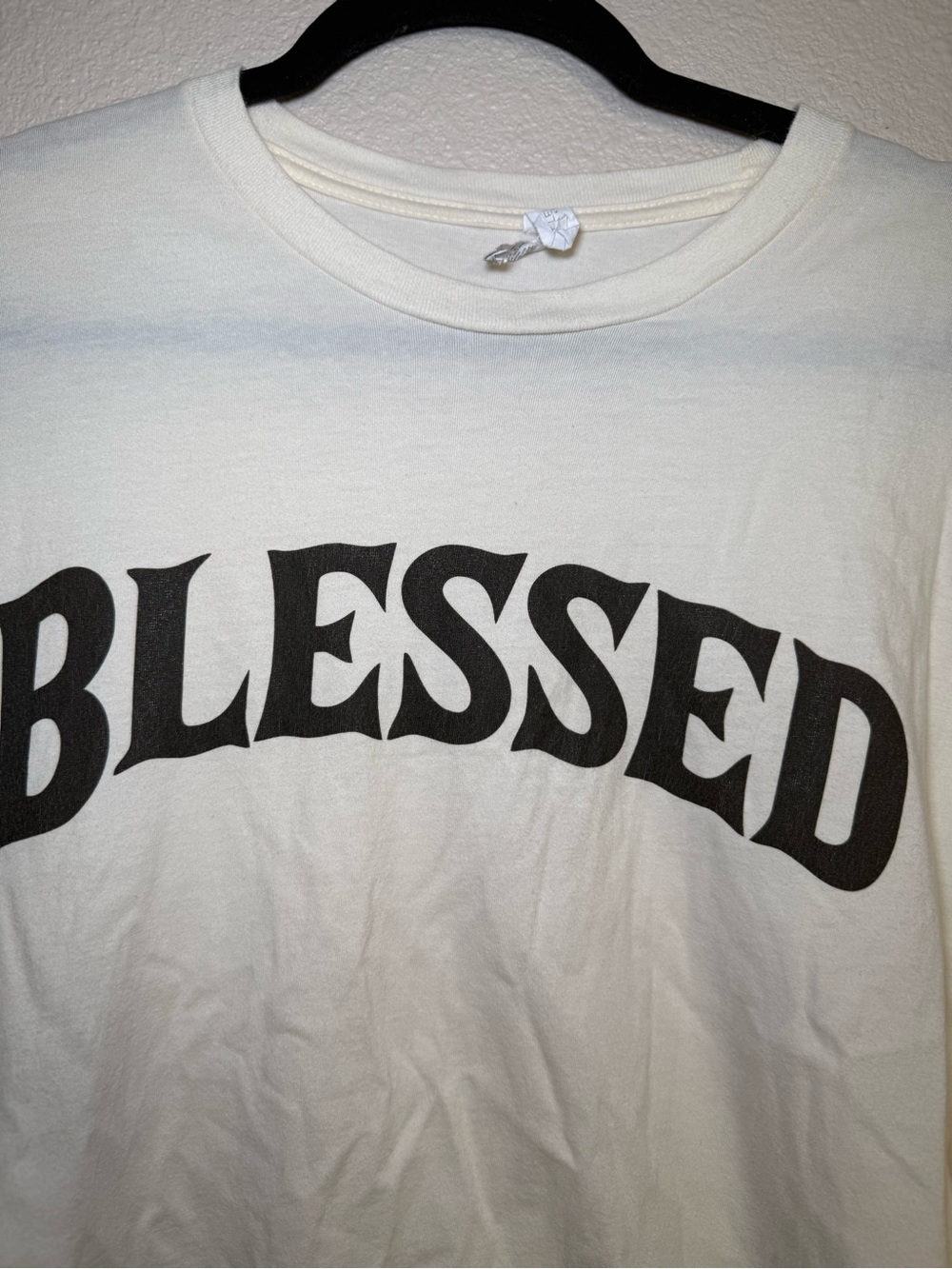 Next Level Apparel Cream 'BLESSED' Graphic Tee - Picture 2 of 5